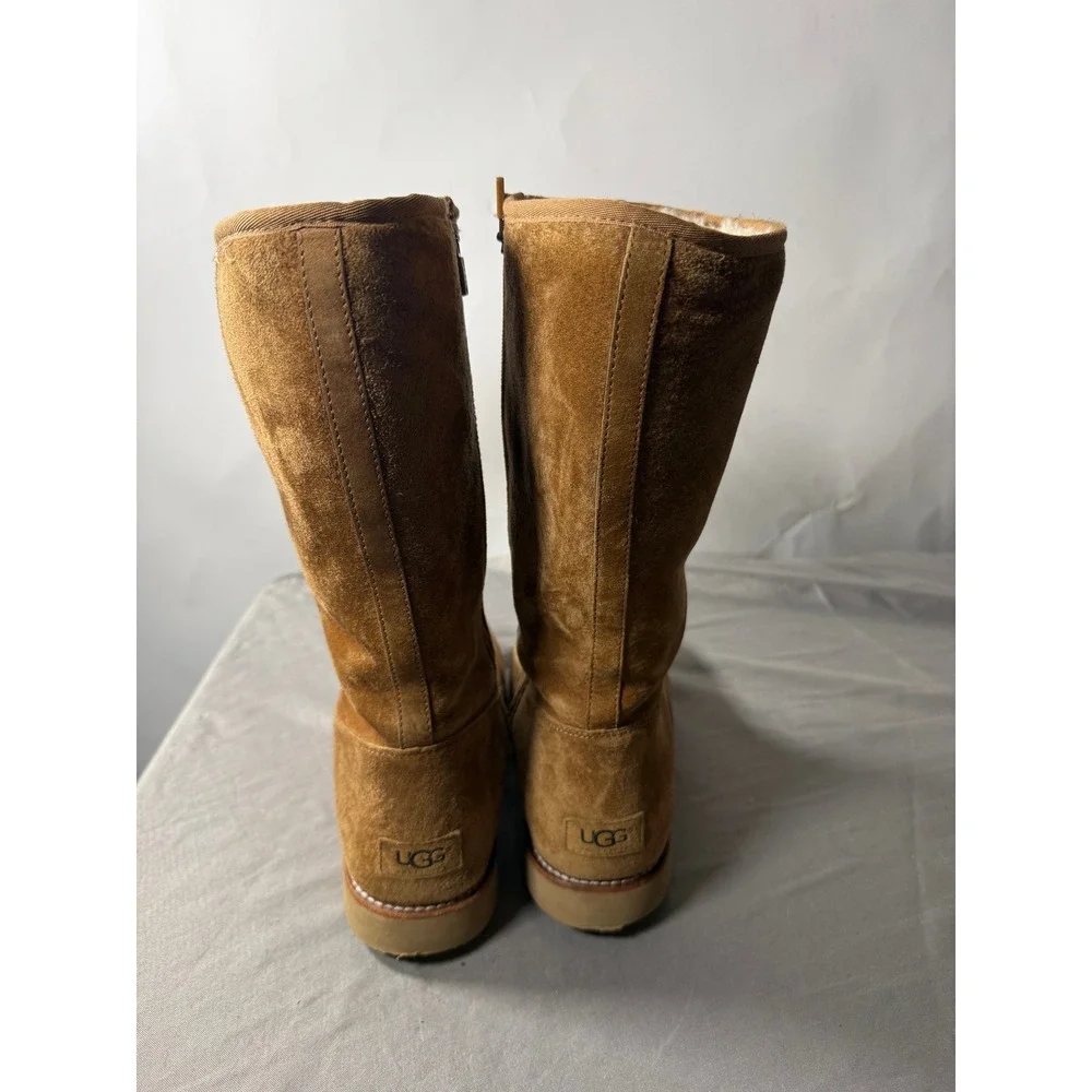UGG Australia Women's Size 10 Chestnut Suede Shearling Lined Tall Zip Boots